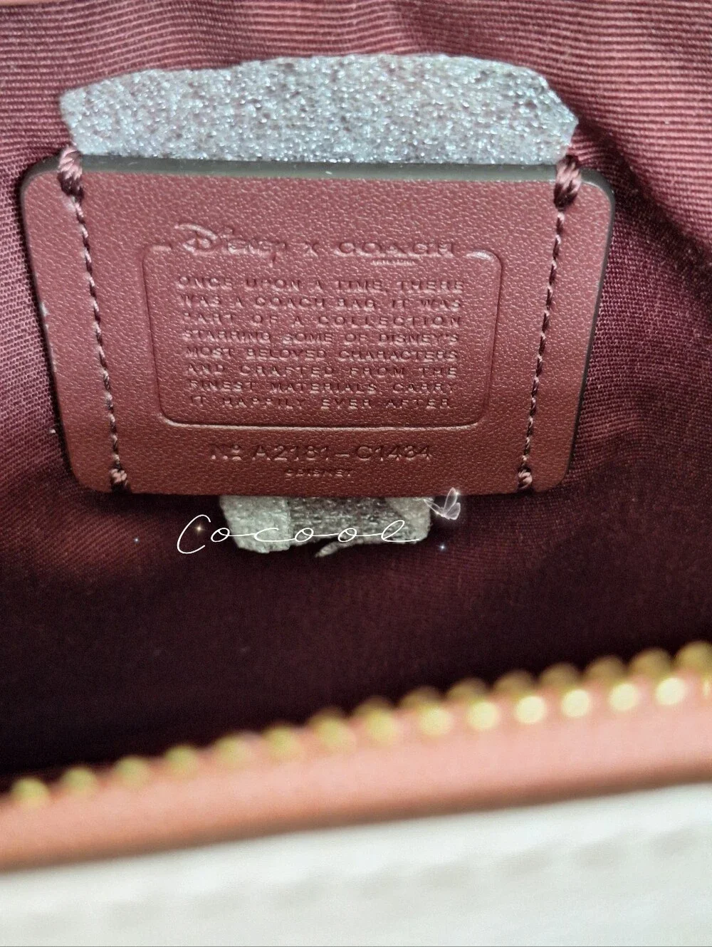 NWT Disney x Coach Cinderella Box Crossbody Bag Signature Canvas Khaki Pink Rare